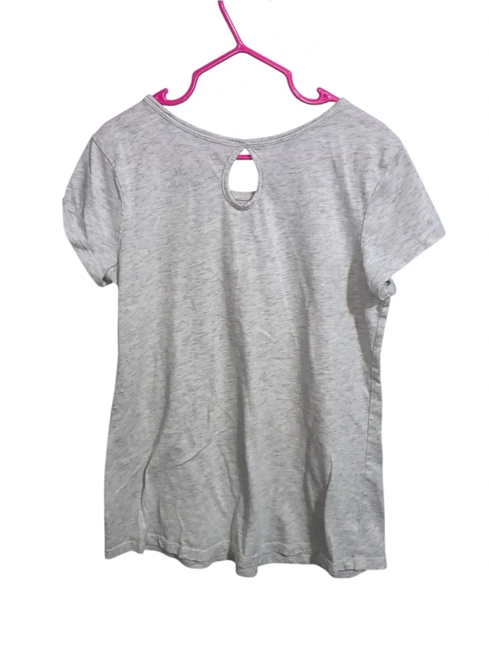 Justice Gray Hedgehog Short Sleeve Top Keyhole Back “Ready To Roll”